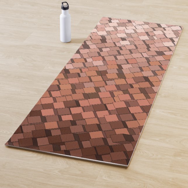 Tapete De Yoga Trendy Mocha Mousse 3D Cube Pattern Yoga Mat (In Situ)