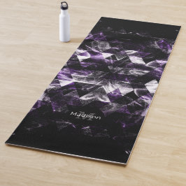 Tapete De Yoga Triângulo Geometria Padrão do Enfumaçado roxo Mono