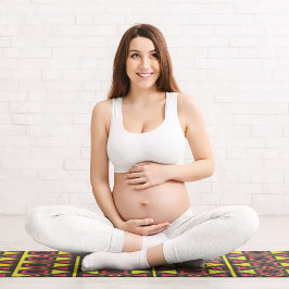 Tapete De Yoga triângulos vermelhos amarelos do Havaí