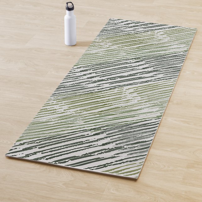 Tapete De Yoga Tribal Green Stripes Abstract Pattern  (In Situ)