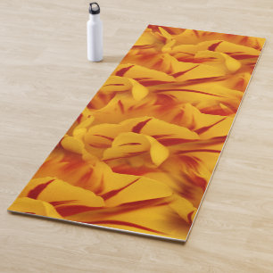 Tapete De Yoga Tulip Monsella Dourada Vermelha Elegante De Duas T