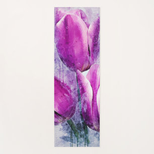 Tapete De Yoga Tulipas Roxas