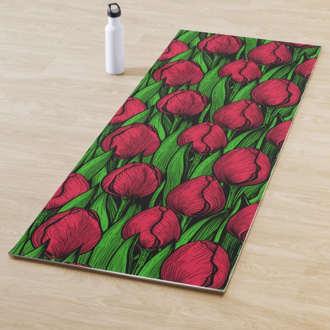 Tapete De Yoga Tulipas vermelhas (In Situ)