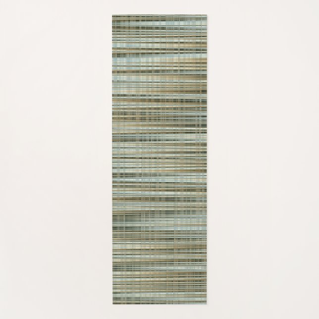 Tapete De Yoga Turquesa e Dourado padrão riscado (Frente)