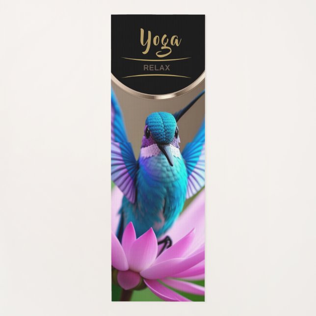 Tapete De Yoga Turquesa Hummingbird - Yoga Mat (Frente)