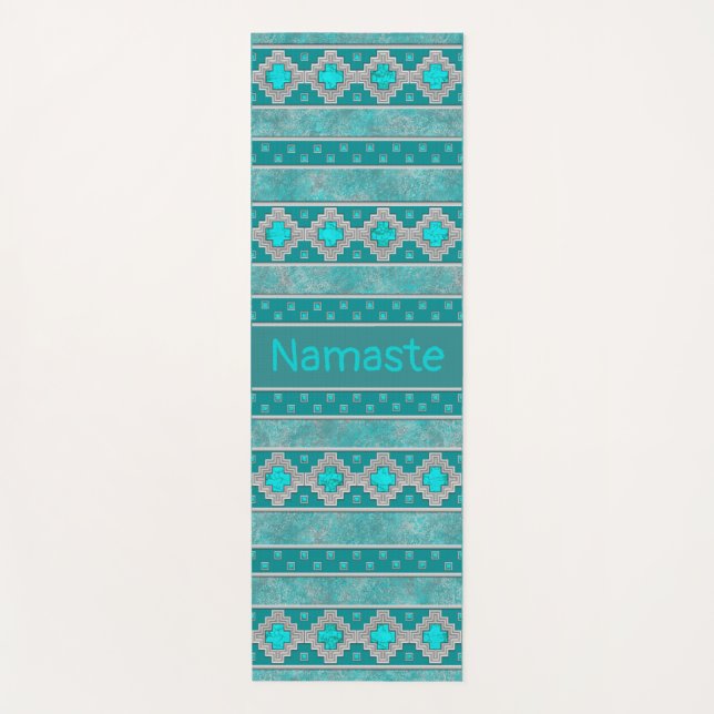 Tapete De Yoga Turquesa Sudoeste Personalizada (Frente)