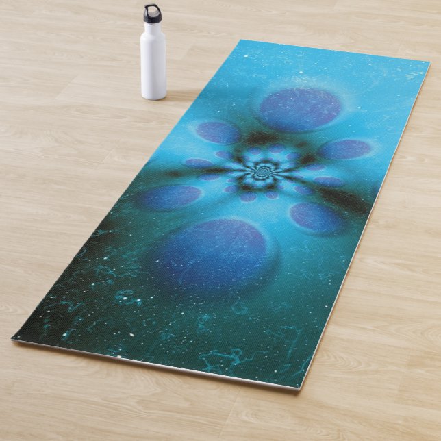 Tapete De Yoga Turquoise Tie Dye Christian Cross (In Situ)