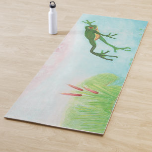 Tapete De Yoga Um Sapo Passa Para A Ilustração Do Pond