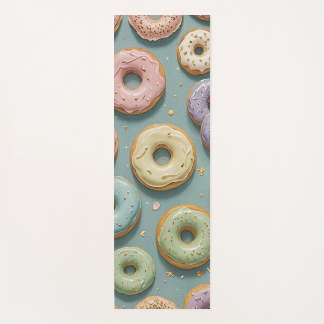 Tapete De Yoga Um Sonho Caprichoso de Donuts Pastel (Frente)