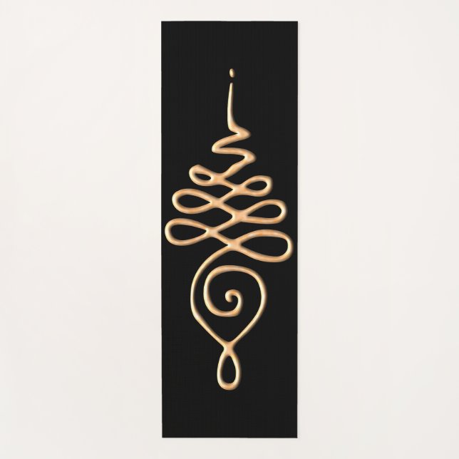 Tapete De Yoga Unalome Dourado (Frente)