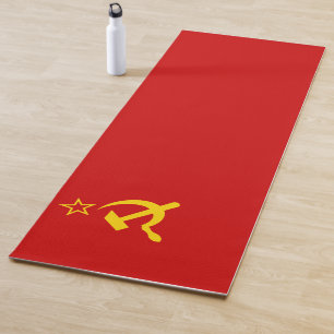 Tapete De Yoga União Soviética URSS Bandeira Comunista Fingente e