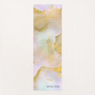 Tapete De Yoga *~* Unicorn Rainbow Holograghic Pastel Dourado AP1