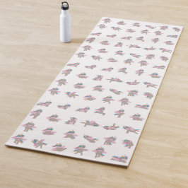 Tapete De Yoga Unicorn Yoga Poses Pattern Design