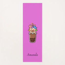 Tapete De Yoga unicórnio cor-de-rosa