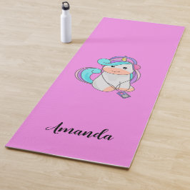 Tapete De Yoga unicórnio rosa