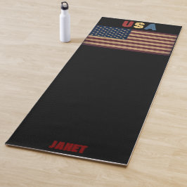 Tapete De Yoga Unisex USA American Flag Retro