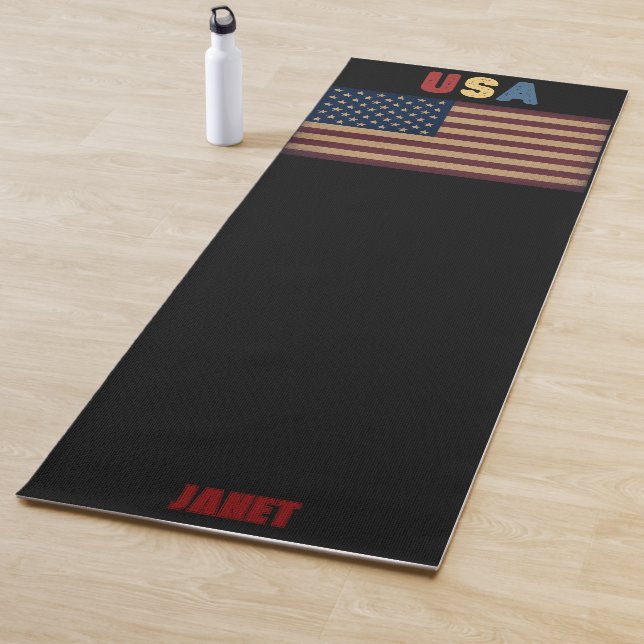 Tapete De Yoga Unisex USA American Flag Retro  (In Situ)