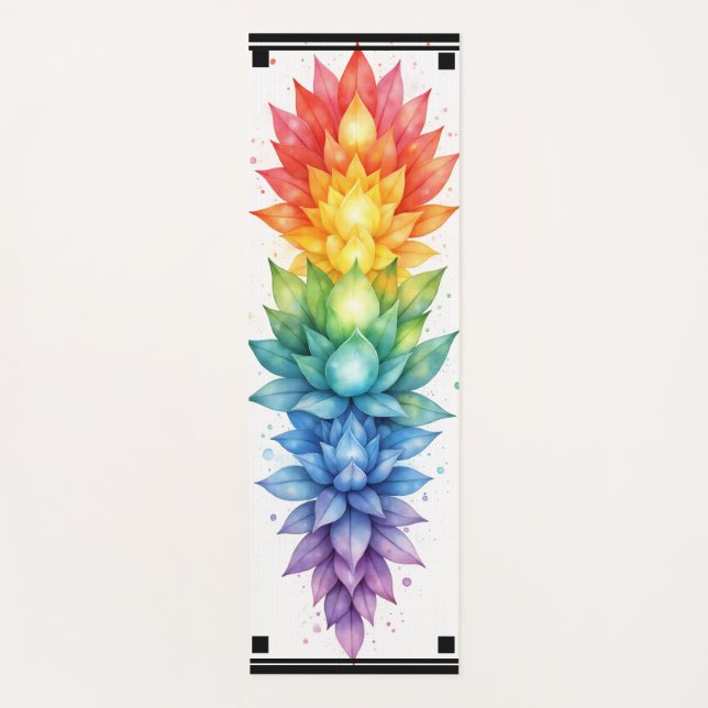Tapete De Yoga Universal Chakra Yoga Mat – Rainbow Energy (Frente)