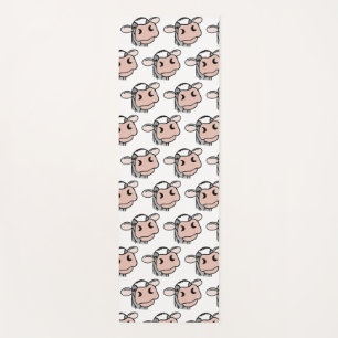 Tapete De Yoga vaca de desenho animado preto branco rosa beijo ci