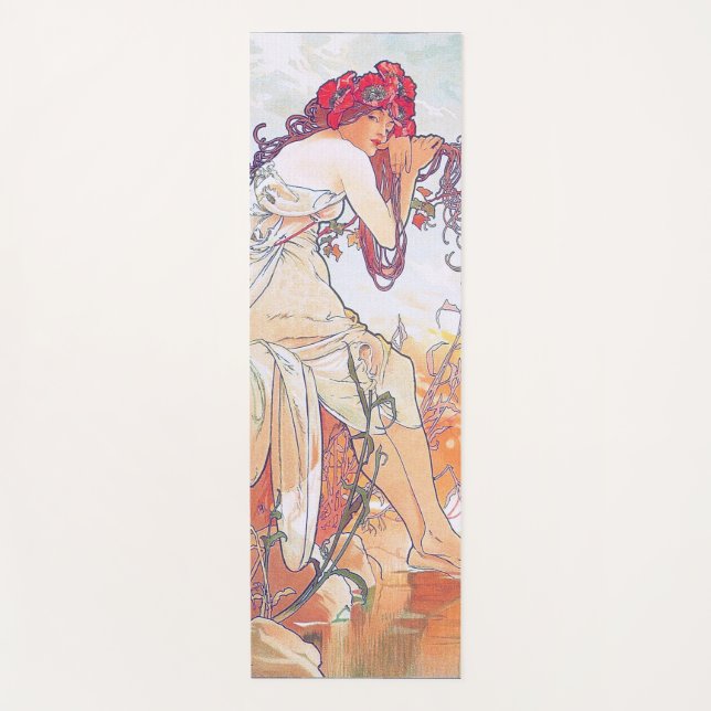 Tapete De Yoga Verão (Quatro Assentos), Alphonse Mucha (Frente)