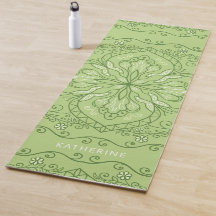 Verde limão Elegante Monograma Mandala