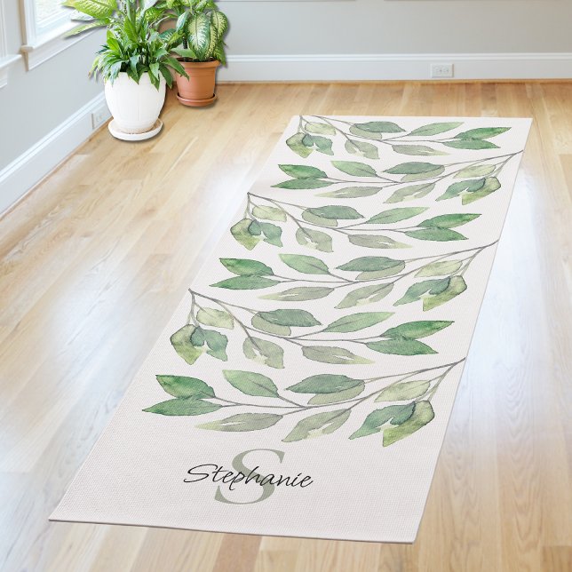 Tapete De Yoga Verde personalizado (Criador carregado)