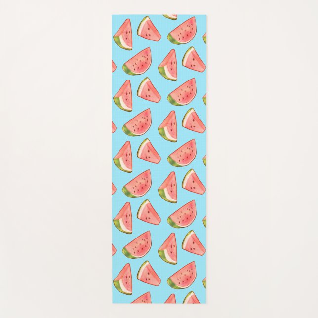 Tapete De Yoga Verões: Watercolor Watermelon Slices (Frente)