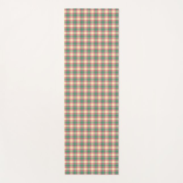 Tapete De Yoga Vertical and horizontal plaid patterns on white  (Frente)