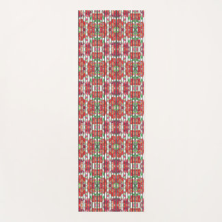 Tapete De Yoga Vertical patterned fabric showcasing red flowers