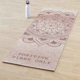 Tapete De Yoga Vibes Positivos Apenas Citação de Texto Personal