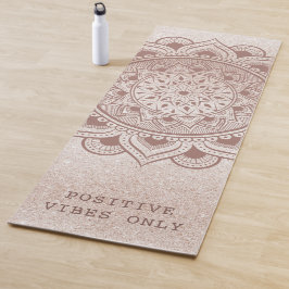 Tapete De Yoga Vibrações Positivas Somente Texto Personalizado Ci