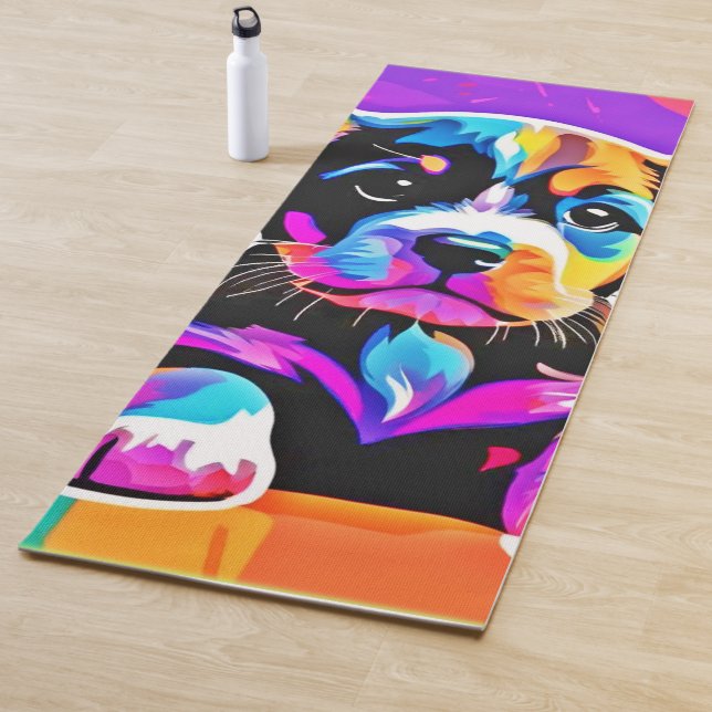 Tapete De Yoga Vibrant Puppy Trabalho de arte (In Situ)