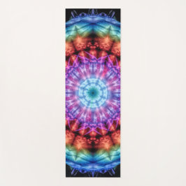 Tapete De Yoga Vibrant Tie Dye Kaleidoscope Rainbow Mandala