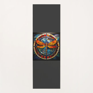 Tapete De Yoga vidro colado com libélula