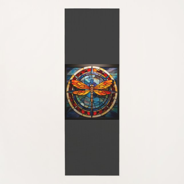 Tapete De Yoga vidro colado com libélula (Frente)