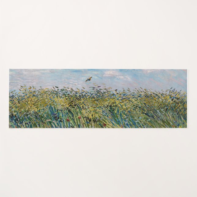 Tapete De Yoga Vincent van Gogh - Campo de trigo com Lark (Frente (Horizontal))
