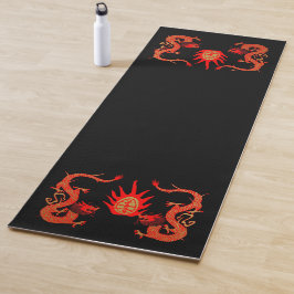 Tapete De Yoga Vintage Dragon Holiday Red and Black