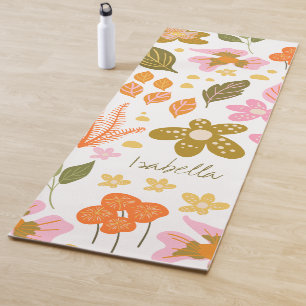 Tapete De Yoga Vintage Modern Botanical Primavera Floral Personal