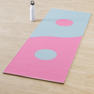 Tapete De Yoga Vintage Rosa E Blue Yin Yang