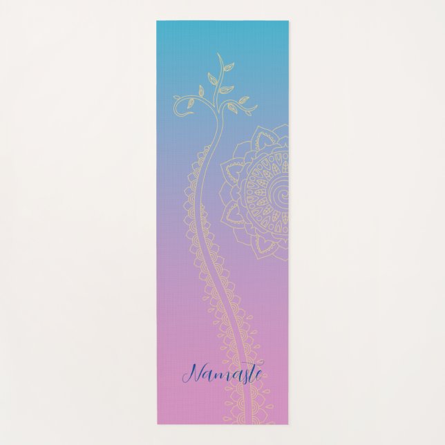 Tapete De Yoga Violet to Blue Mandala Yoga Mat (Frente)