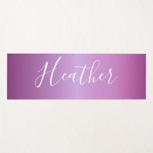 Tapete De Yoga Violeta Roxa e Script Branco Personalizado