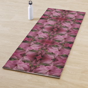 Tapete De Yoga Vista de Abstrato de Flor de Hibiscus Rosa