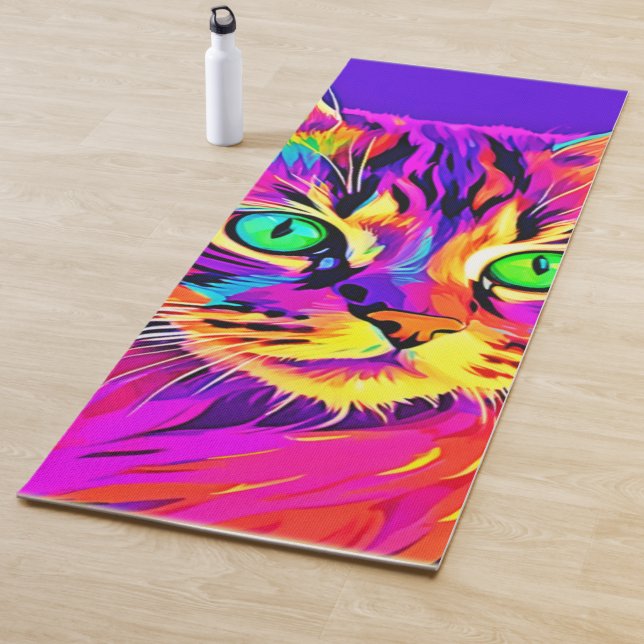 Tapete De Yoga Vivid Feline Design (In Situ)