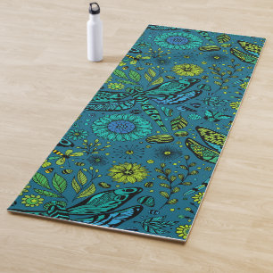 Tapete De Yoga Voe, voe libélula em azul