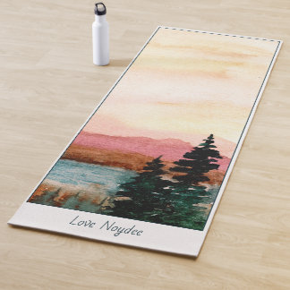 Tapete De Yoga Watercolor Landscape Painting, Your Name