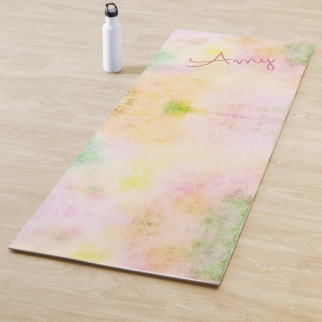 Tapete De Yoga Watercolor Rainbow Sherbet Yoga Mat (In Situ)
