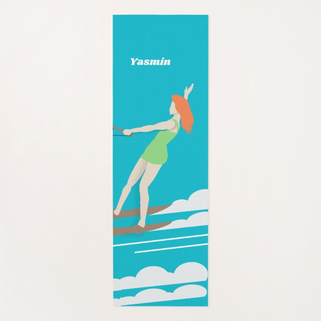 Tapete De Yoga Waterski, estilo Vintage (Frente)