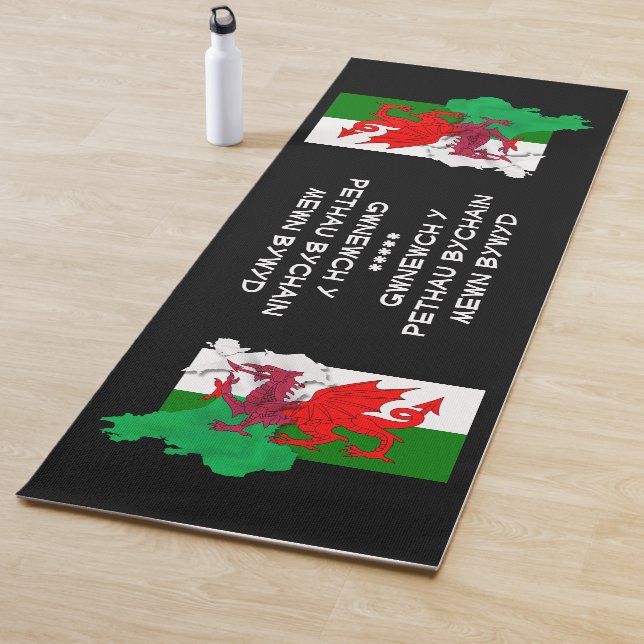 Tapete De Yoga Welsh Flag of Wales RUA DAVID QUOTE (In Situ)