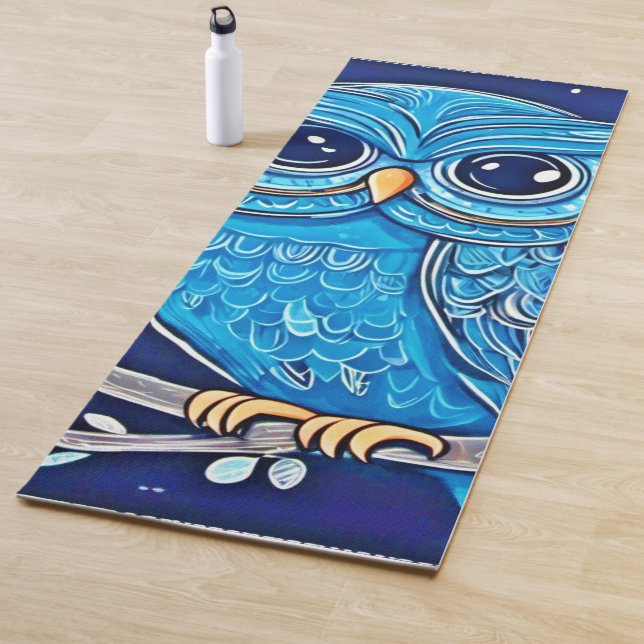 Tapete De Yoga Whimsical Chalk Owl (In Situ)