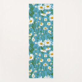 Tapete De Yoga White Summer Daisies On Aqua